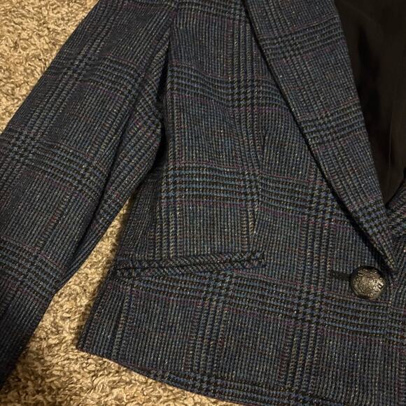 Veronica Beard Fabiola Glen Plaid Peak Lapel Crop Blazer size 0 - Picture 4 of 12
